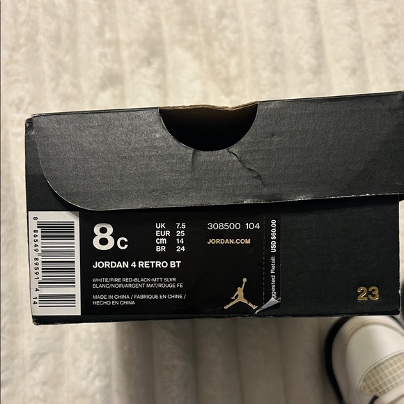 Jordan 4 Retro White Cement (Toddler) - Picture 9 of 14